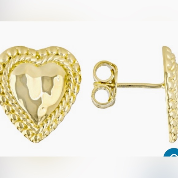 Judith Ripka 14k Yellow Gold Clad Heart Earrings. Definitely JR Coded! - Picture 4 of 7